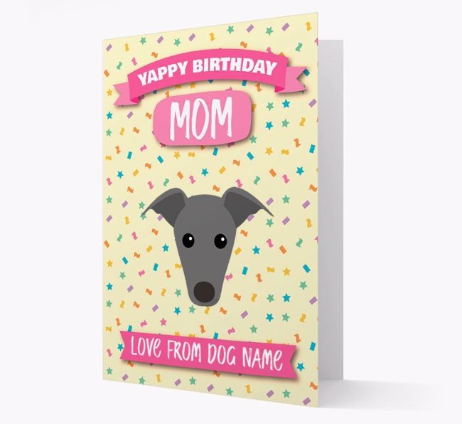 Personalized Card 'Yappy Birthday Mom' with {breedCommonName} Icon